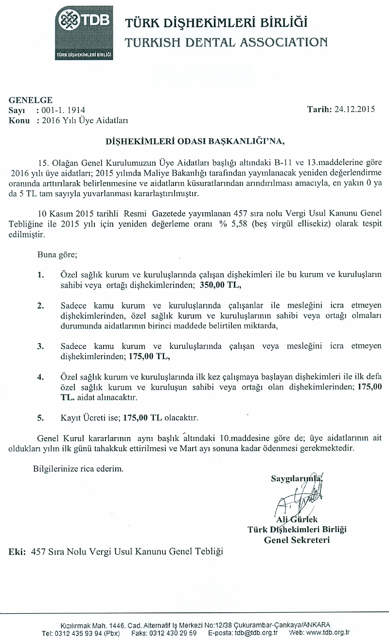 2016 Yılı Oda Aidatlarını 31 Mart Tarihine Kadar Ödemeyi Unutmayınız! Banka Hesap Bilgilerine Burdan Ulaşabilirsiniz.