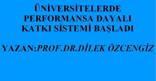 ÜNİVERSİTELERDE PERFORMANSA DAYALI KATKI SİSTEMİ