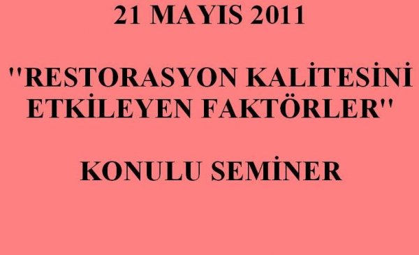 21 MAYIS 2011 SEMİNERİ